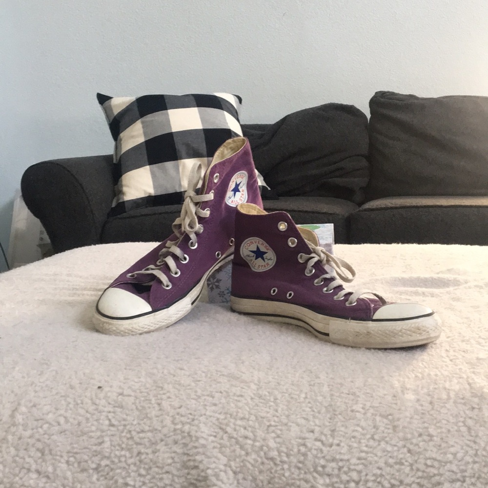 Purple Converse All Star high tops